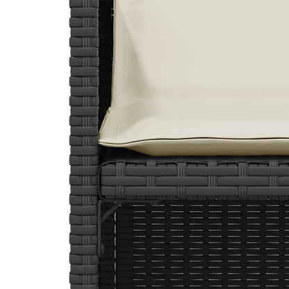 3-Delige Bistroset Met Kussens Poly Rattan Zwart