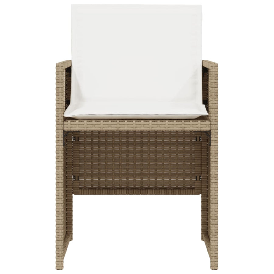 3-Delige Bistroset Met Kussens Poly Rattan Beige