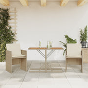 Bistroset 3-delig poly rattan beige met kussens