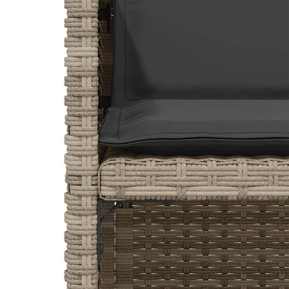 3-delige Bistroset met kussens poly rattan lichtgrijs