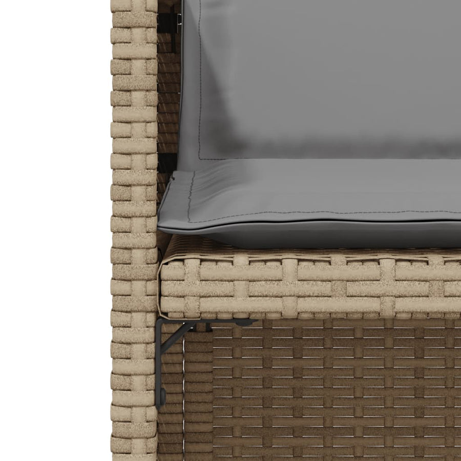 3-delige Bistroset met kussens poly rattan gemengd beige