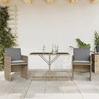 3-Piece Bistro Set with Cushions Poly Rattan Mixed Beige