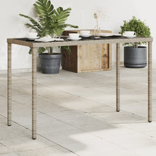 Tuintafel Met Glazen Blad 115X54X74 Cm Poly Rattan Grijs