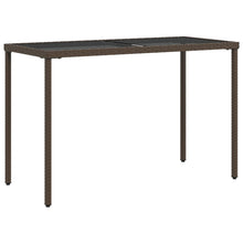 Tuintafel Met Glazen Blad 115X54X74 Cm Poly Rattan Bruin