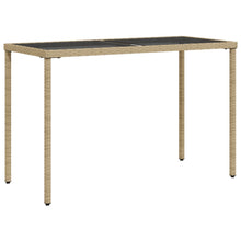 Tuintafel Met Glazen Blad 115X54X74 Cm Poly Rattan Beige