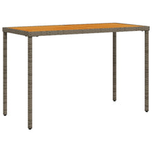 Tuintafel Met Acaciahouten Blad 115X54X74 Cm Poly Rattan Grijs