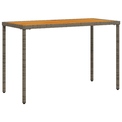 Tuintafel Met Acaciahouten Blad 115X54X74 Cm Poly Rattan Grijs