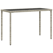 Tuintafel Met Glazen Blad 115X54X74 Cm Poly Rattan Lichtgrijs