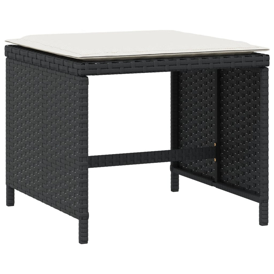 5-Delige Tuinset Met Kussens Poly Rattan Zwart