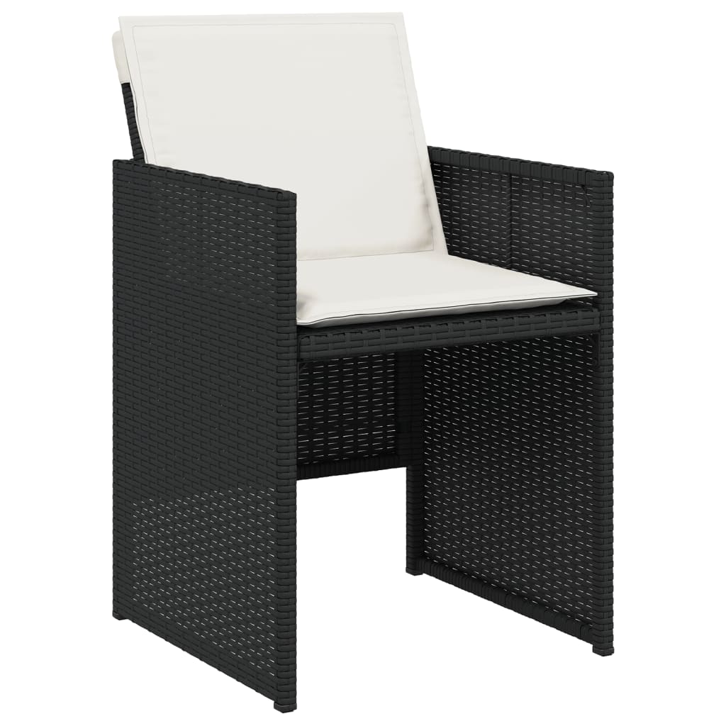 5-Delige Tuinset Met Kussens Poly Rattan Zwart