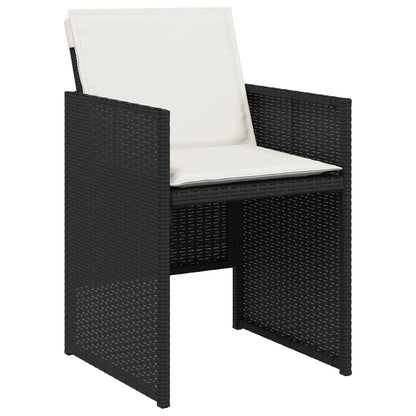 5-Delige Tuinset Met Kussens Poly Rattan Zwart