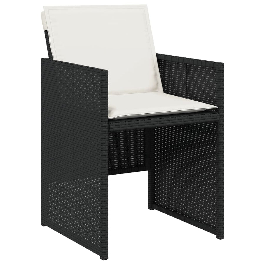 5-Delige Tuinset Met Kussens Poly Rattan Zwart