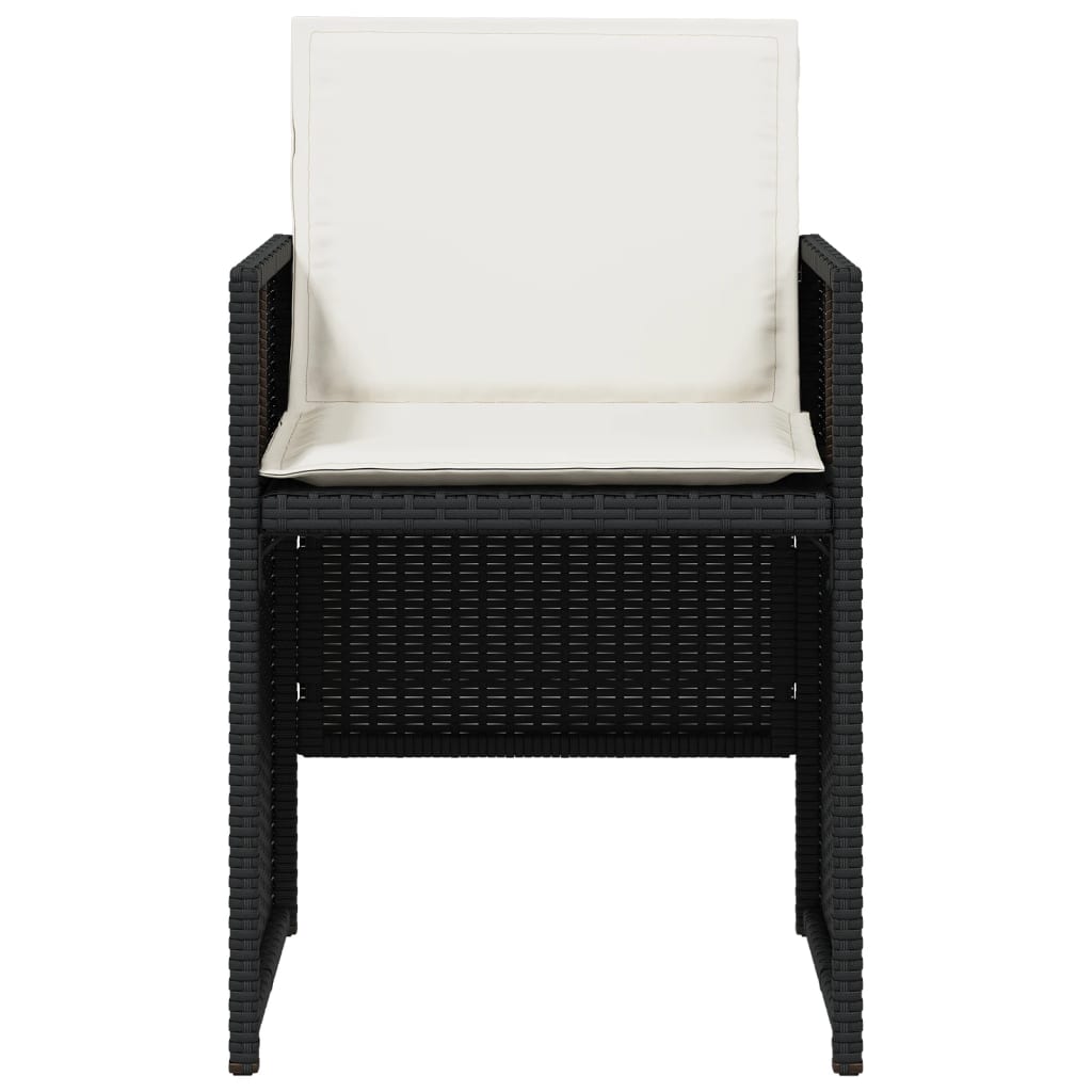 5-Delige Tuinset Met Kussens Poly Rattan Zwart
