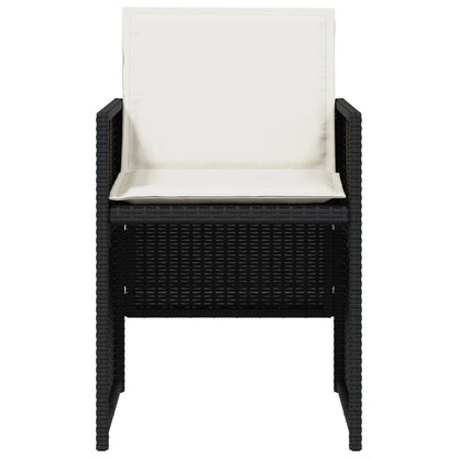 5-Delige Tuinset Met Kussens Poly Rattan Zwart