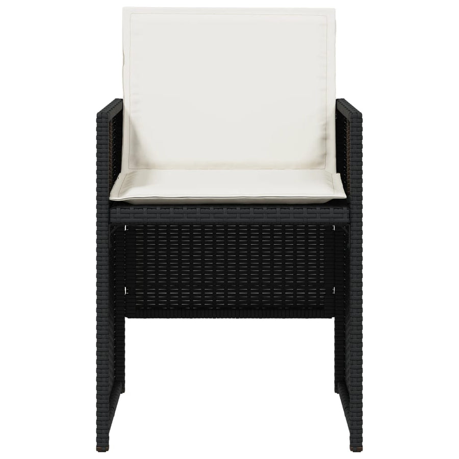 5-Delige Tuinset Met Kussens Poly Rattan Zwart