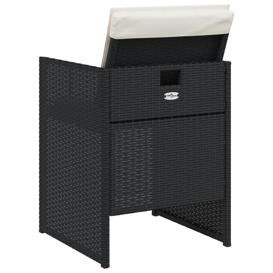5-Delige Tuinset Met Kussens Poly Rattan Zwart