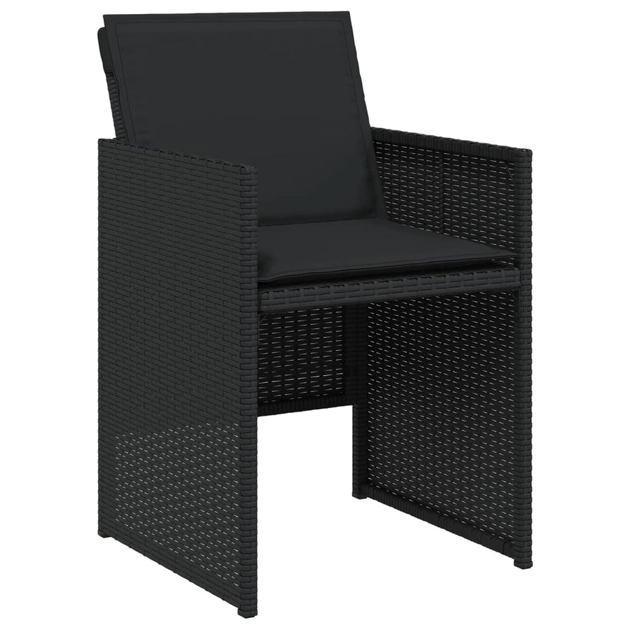 5-Delige Tuinset Met Kussens Poly Rattan Zwart