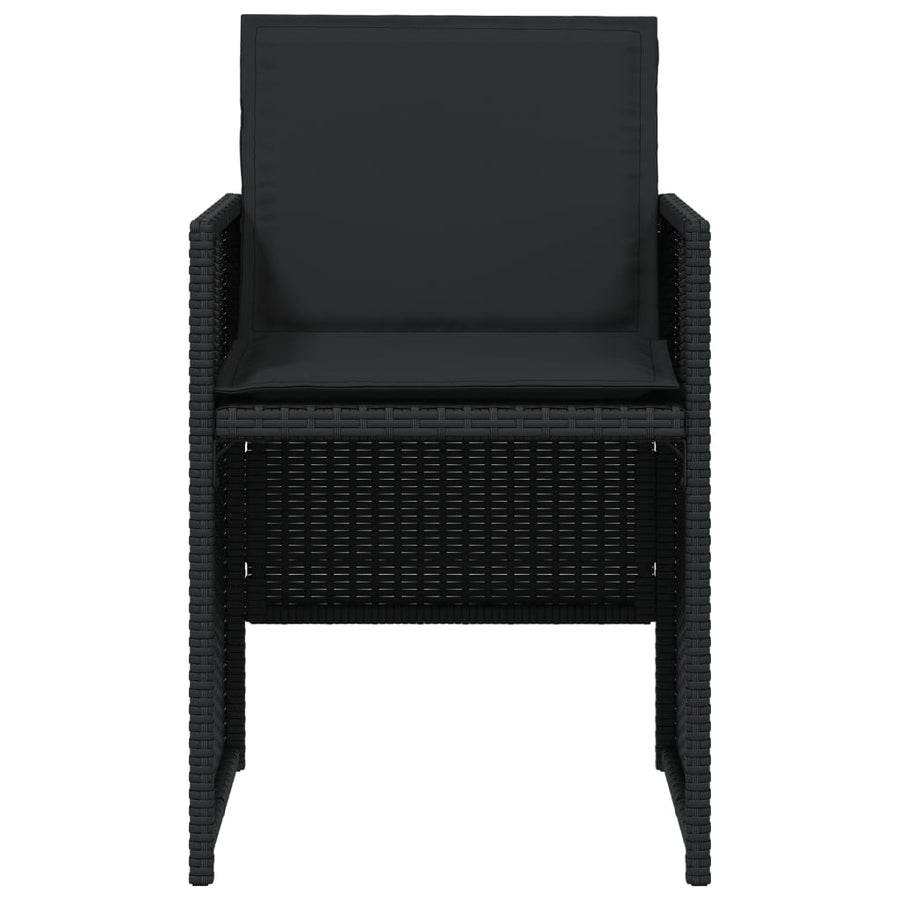 5-Delige Tuinset Met Kussens Poly Rattan Zwart