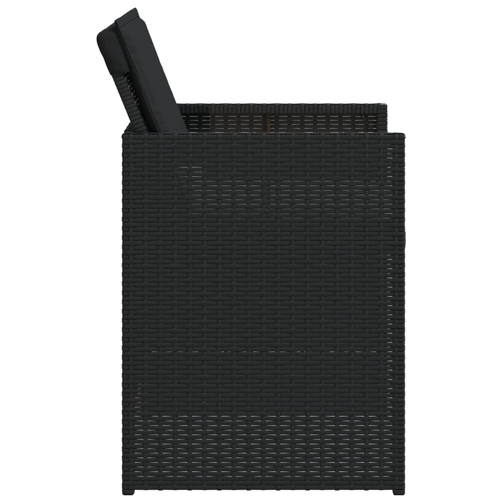 5-Delige Tuinset Met Kussens Poly Rattan Zwart