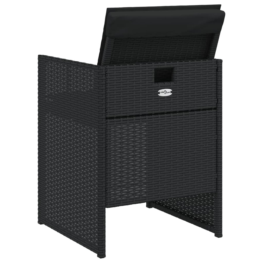 5-Delige Tuinset Met Kussens Poly Rattan Zwart