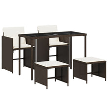 5-Delige Tuinset Met Kussens Poly Rattan Bruin