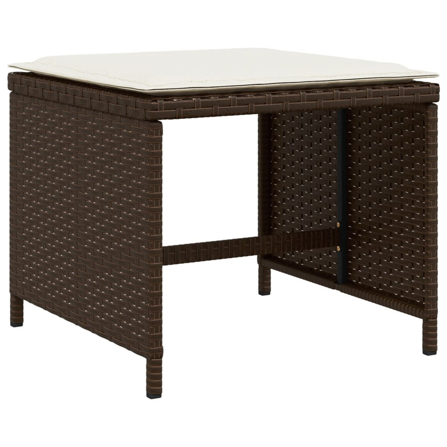 5-Delige Tuinset Met Kussens Poly Rattan Bruin