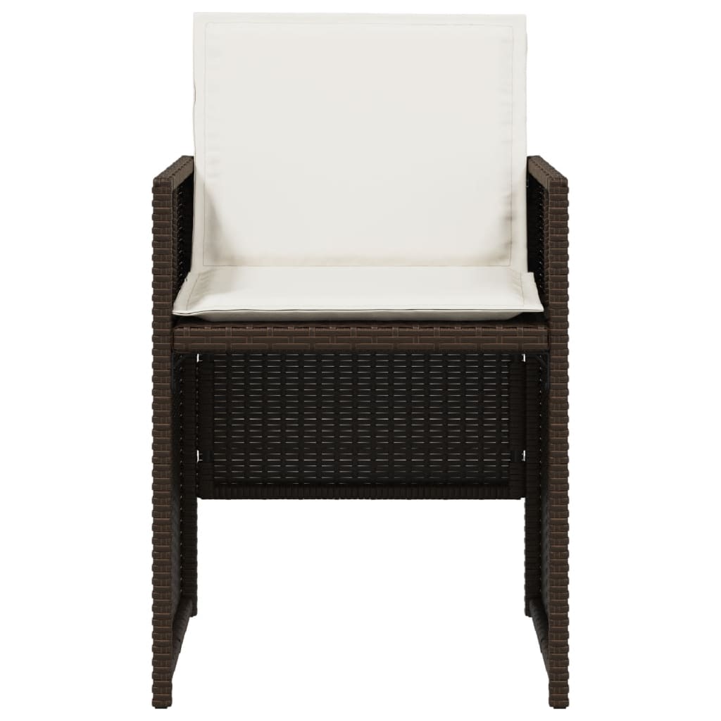 5-Delige Tuinset Met Kussens Poly Rattan Bruin