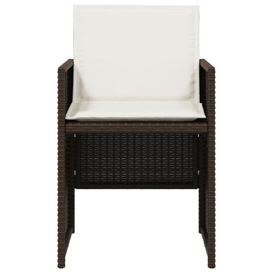 5-Delige Tuinset Met Kussens Poly Rattan Bruin