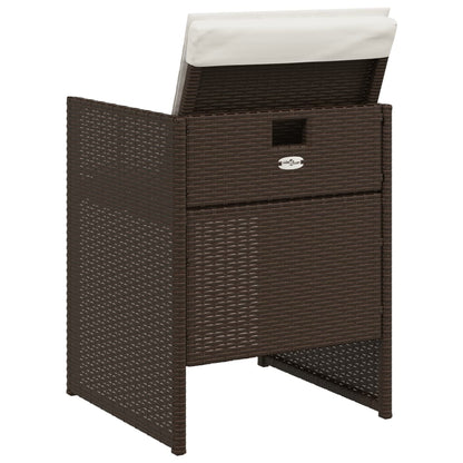 5-Delige Tuinset Met Kussens Poly Rattan Bruin
