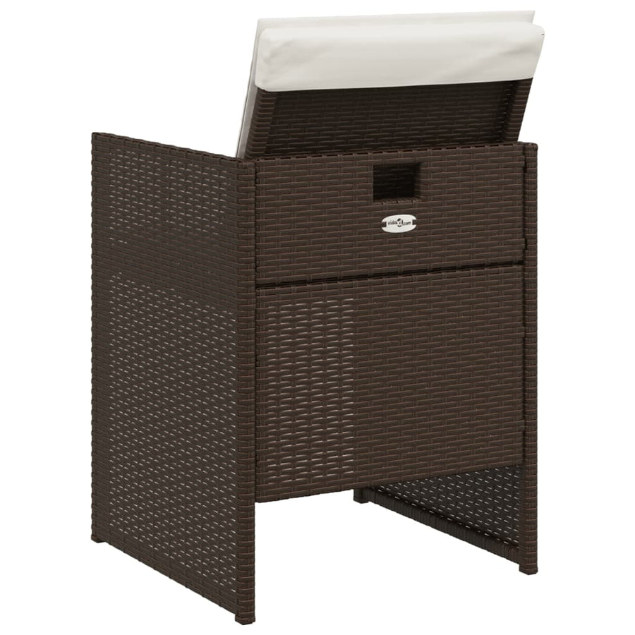 5-Delige Tuinset Met Kussens Poly Rattan Bruin