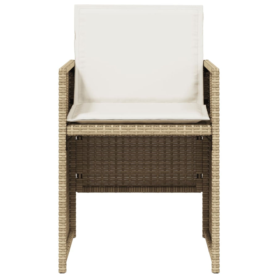 5-Delige Tuinset Met Kussens Poly Rattan Beige