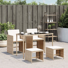 5-Delige Tuinset Met Kussens Poly Rattan Beige