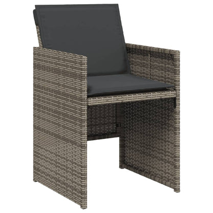 5-delige Tuinset met kussens poly rattan grijs