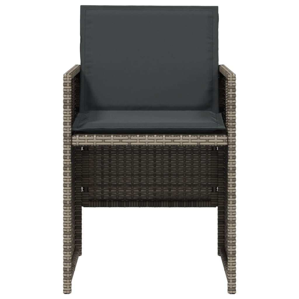 5-delige Tuinset met kussens poly rattan grijs