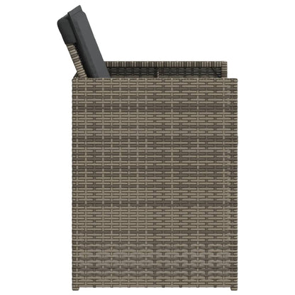 5-delige Tuinset met kussens poly rattan grijs