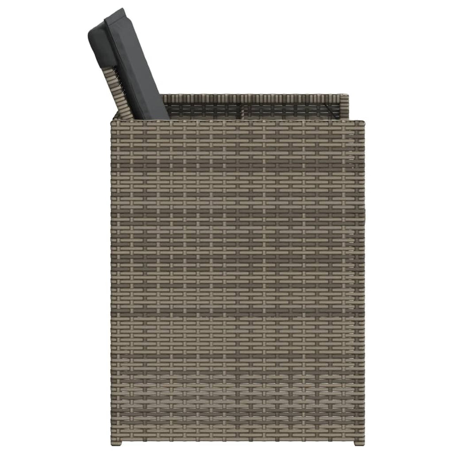5-delige Tuinset met kussens poly rattan grijs