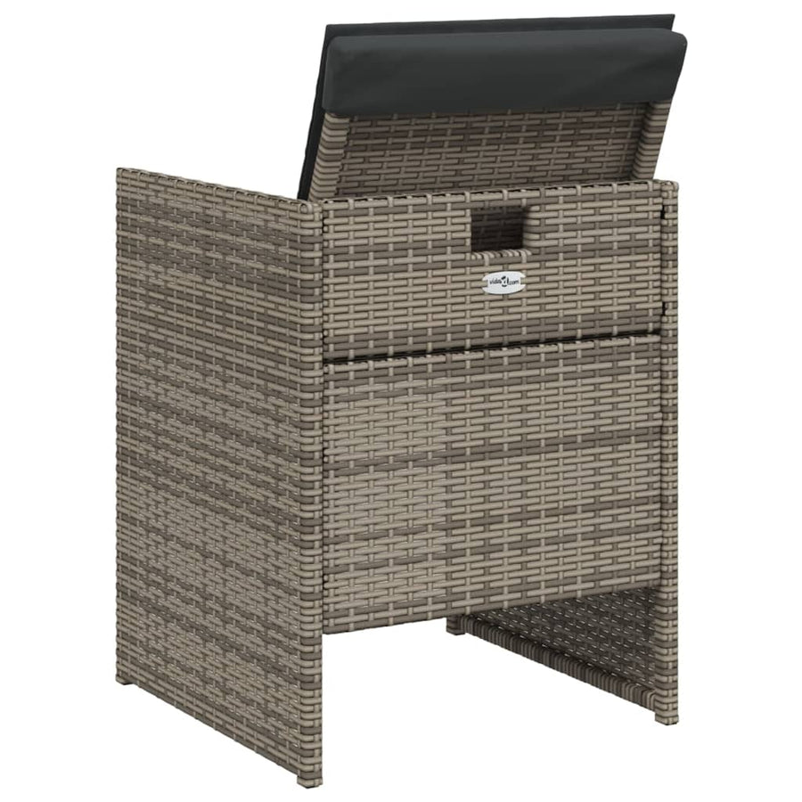 5-delige Tuinset met kussens poly rattan grijs