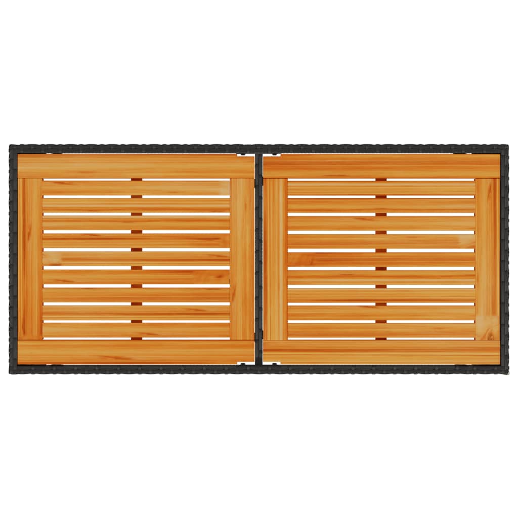 5-delige Tuinset met kussens poly rattan zwart