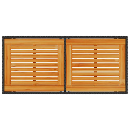 5-delige Tuinset met kussens poly rattan zwart