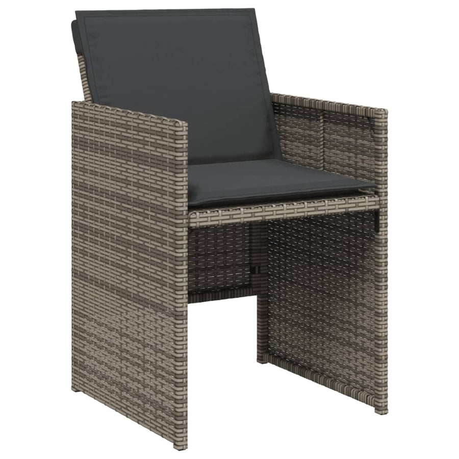 5-delige Tuinset met kussens poly rattan grijs