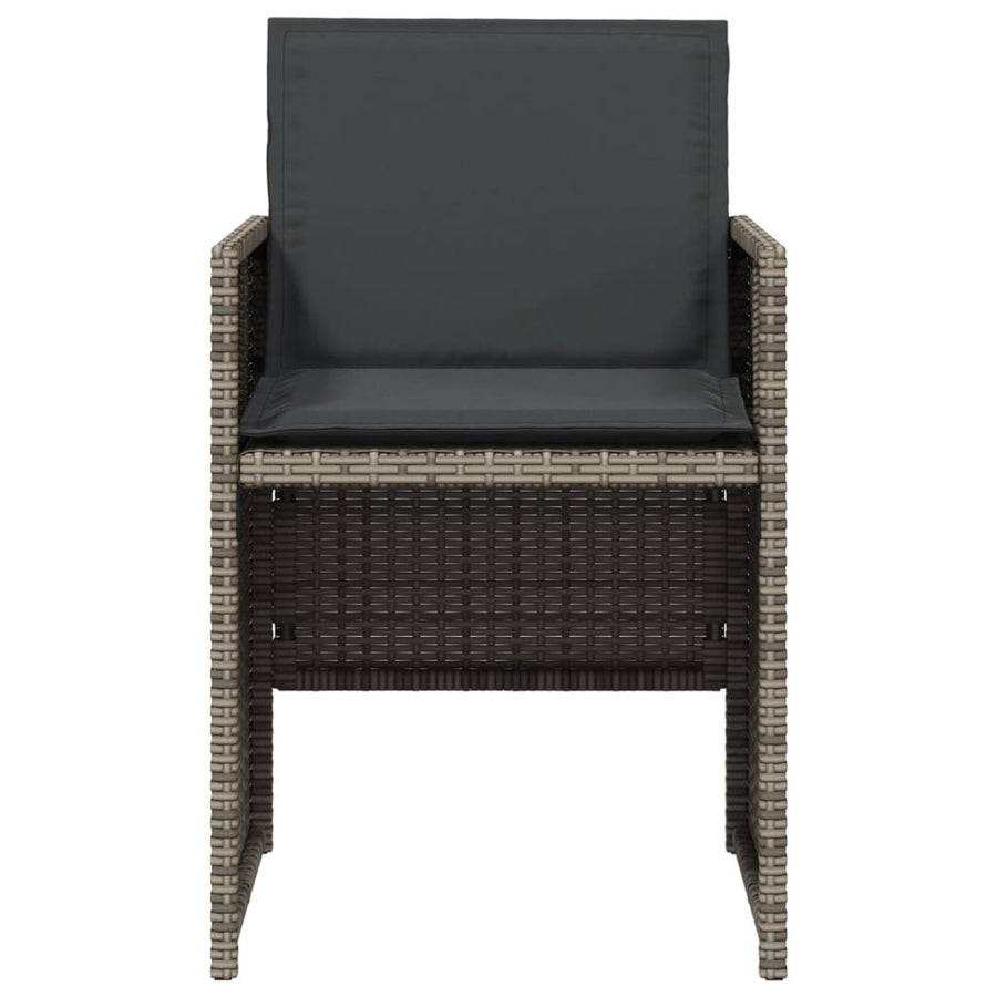 5-delige Tuinset met kussens poly rattan grijs