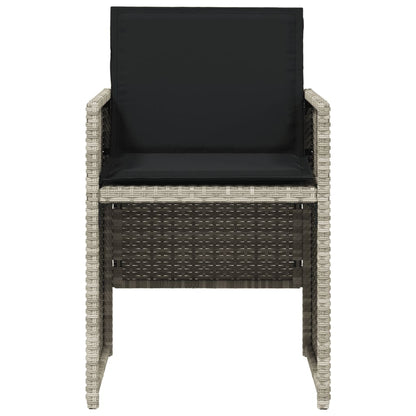 5-delige Tuinset met kussens poly rattan lichtgrijs