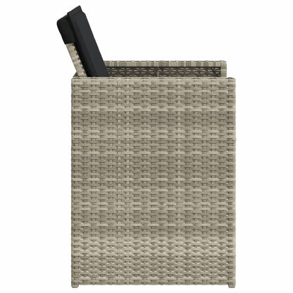5-delige Tuinset met kussens poly rattan lichtgrijs