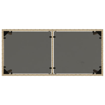 5-delige Tuinset met kussens poly rattan gemengd beige