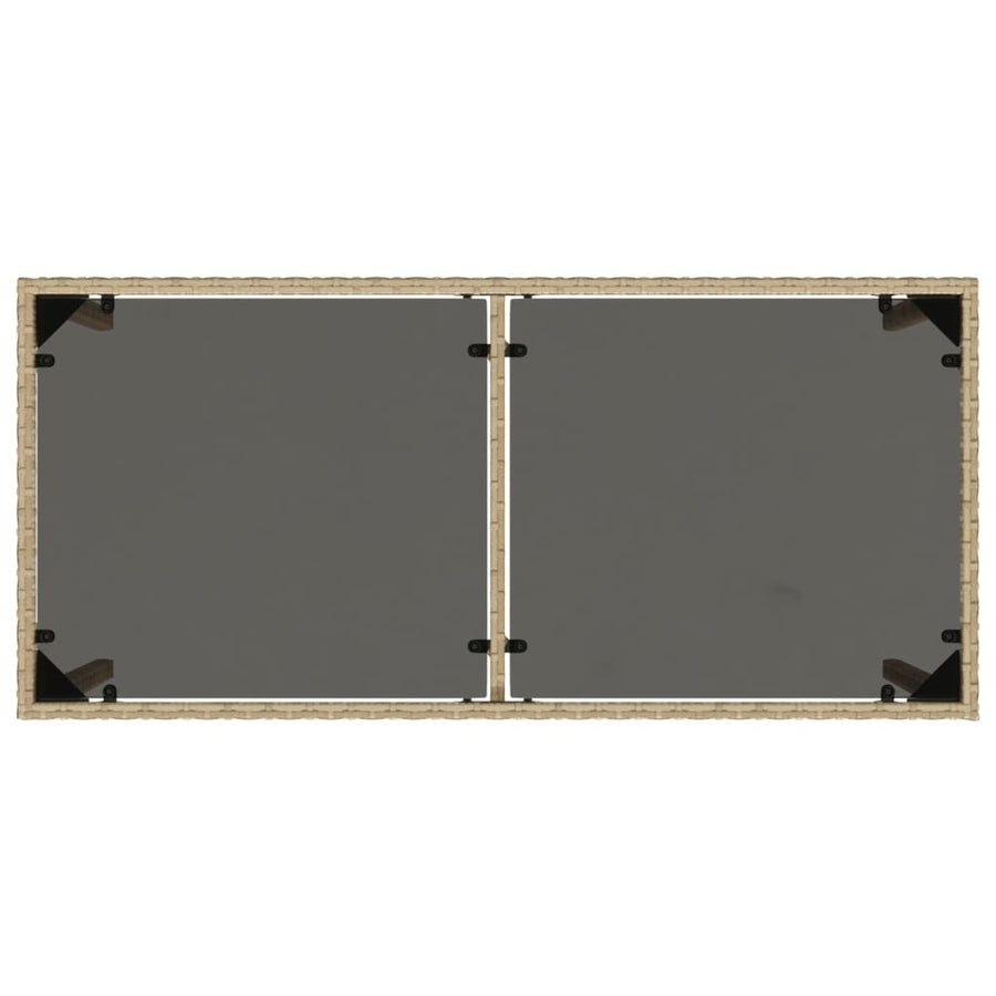 5-delige Tuinset met kussens poly rattan gemengd beige