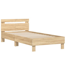 Bedframe Met Hoofdeinde Bewerkt Hout Sonoma eiken 100 x 200 cm