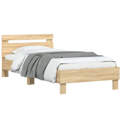 Bedframe Met Hoofdeinde Bewerkt Hout Sonoma eiken 100 x 200 cm