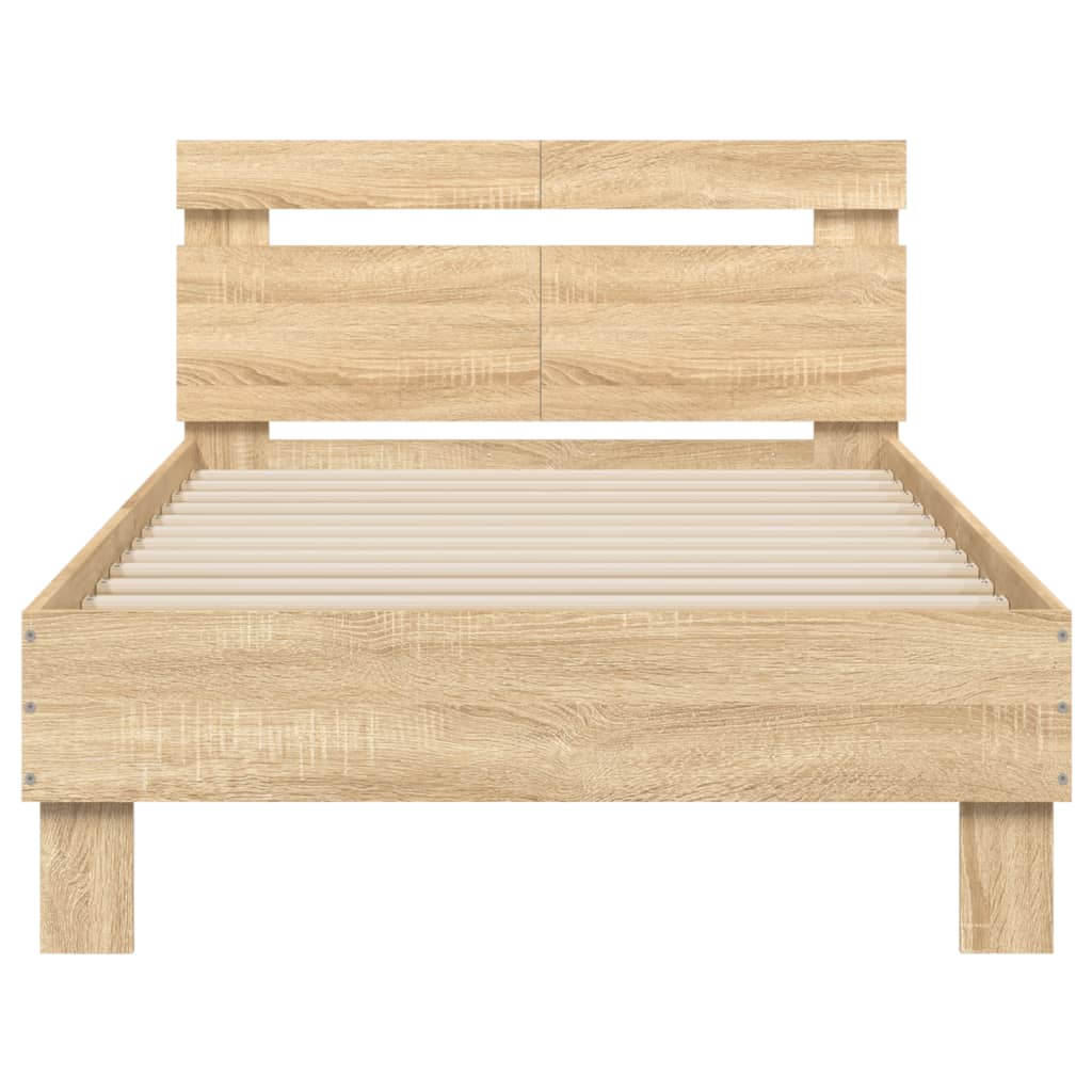 Bedframe Met Hoofdeinde Bewerkt Hout Sonoma eiken 100 x 200 cm