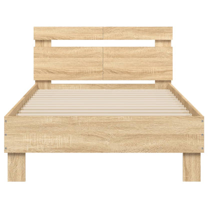 Bedframe Met Hoofdeinde Bewerkt Hout Sonoma eiken 100 x 200 cm
