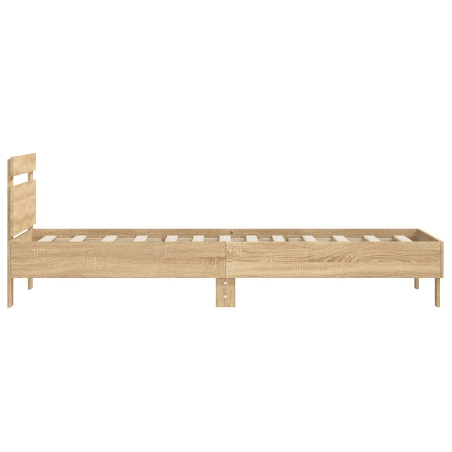 Bedframe Met Hoofdeinde Bewerkt Hout Sonoma eiken 100 x 200 cm